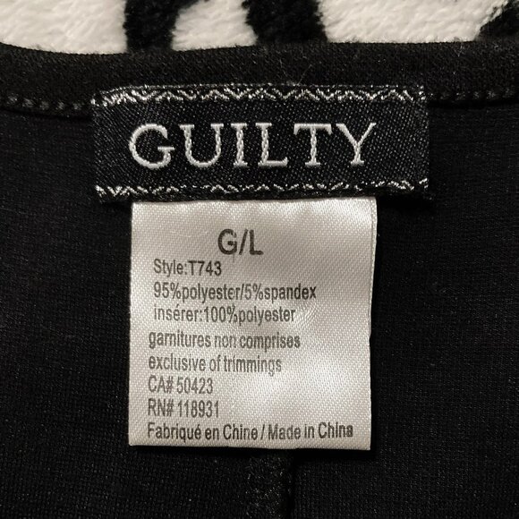 GUILTY Black high-low hem flared peplum shirt ~ Goth MEDIUM LARGE stretchy top - Picture 2 of 14